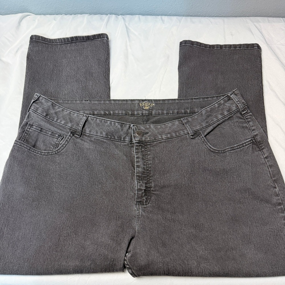 Riders by Lee Midrise Bootcut Jeans Gray Women's Mom Sparkle Detail Size 24W P